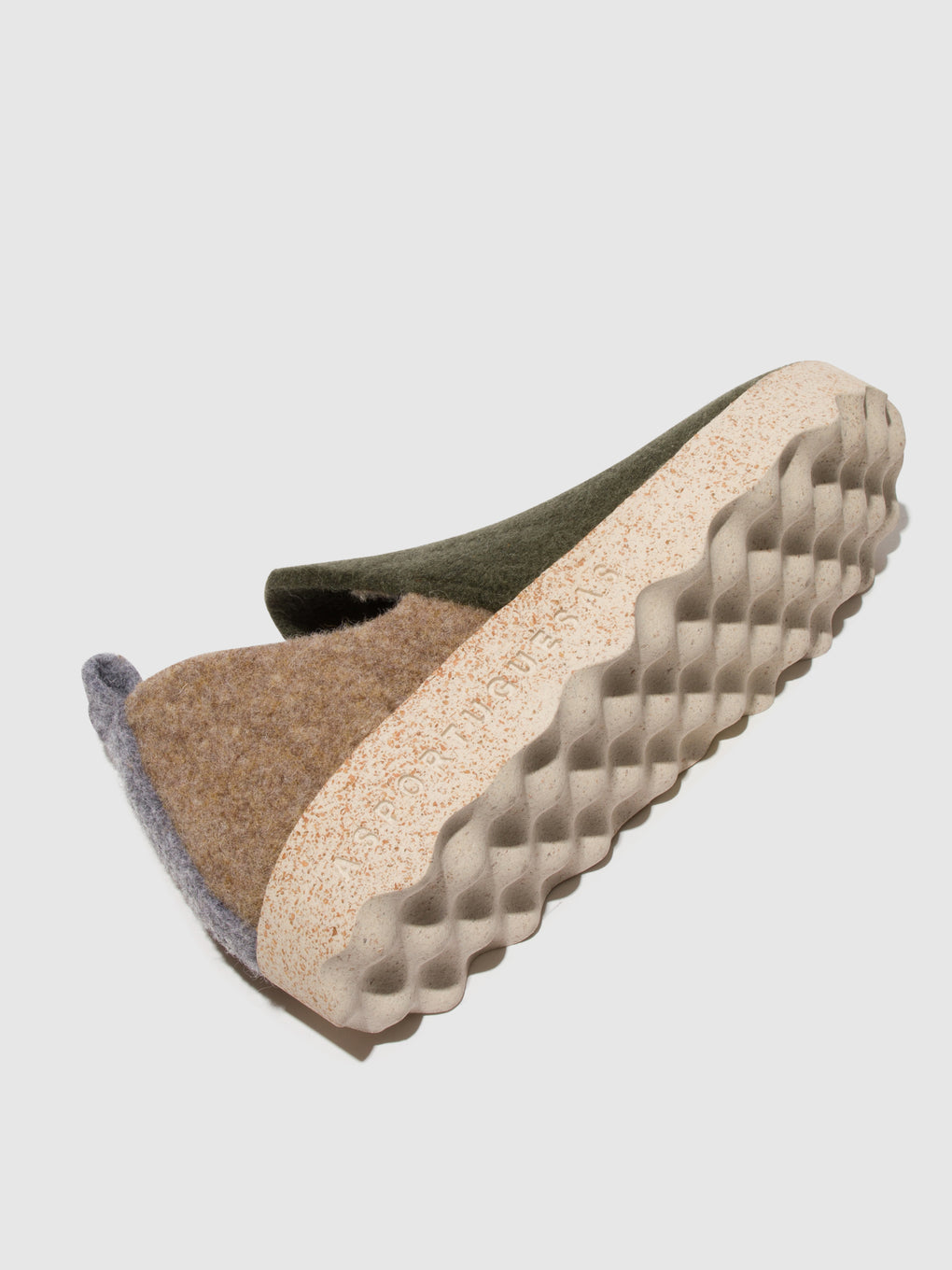 Round Toe Shoes CITY M MILITARY GREEN/TAUPE