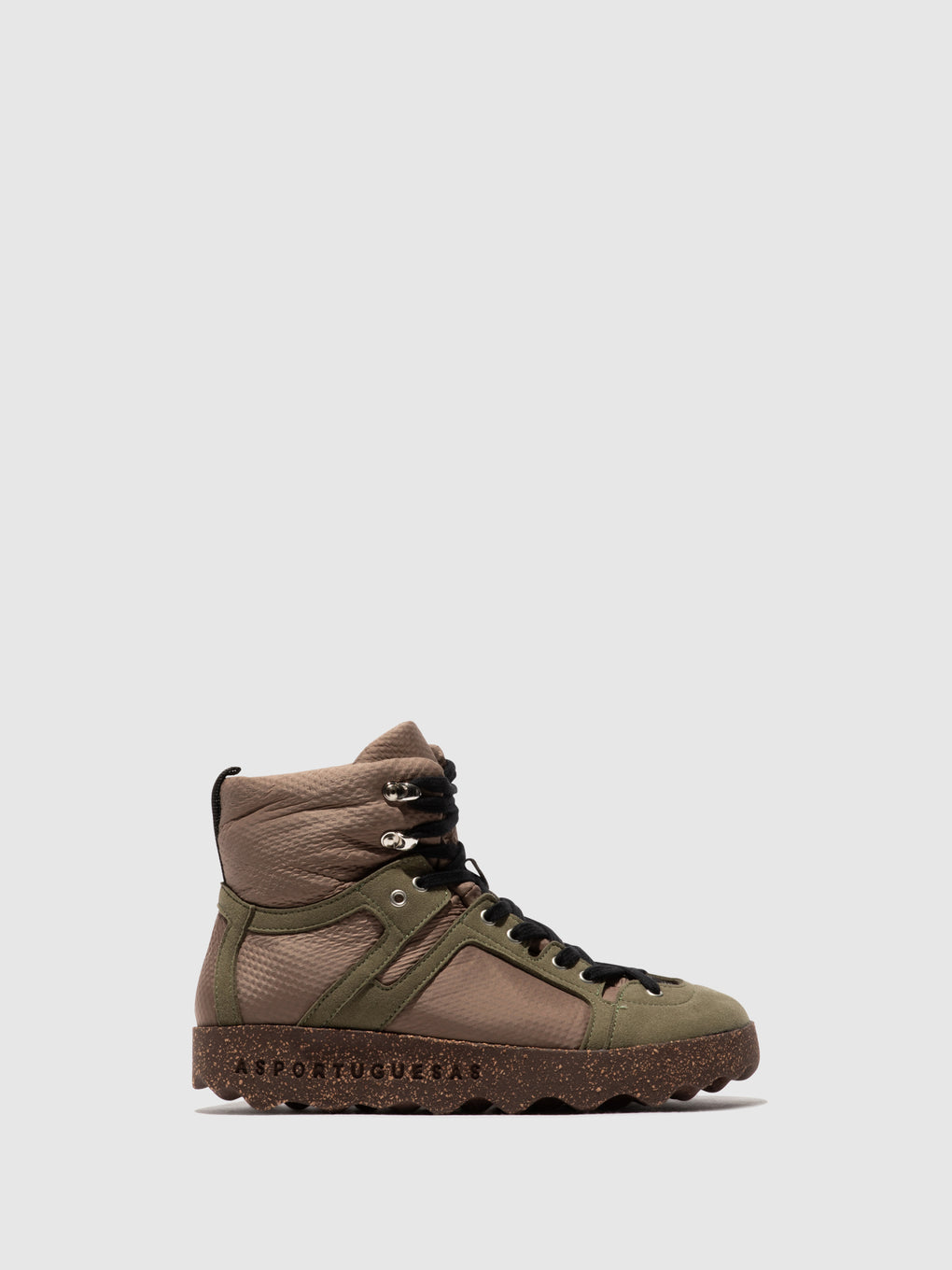 Round Toe Ankle Boots CAPE BROWN/MILITARY GREEN