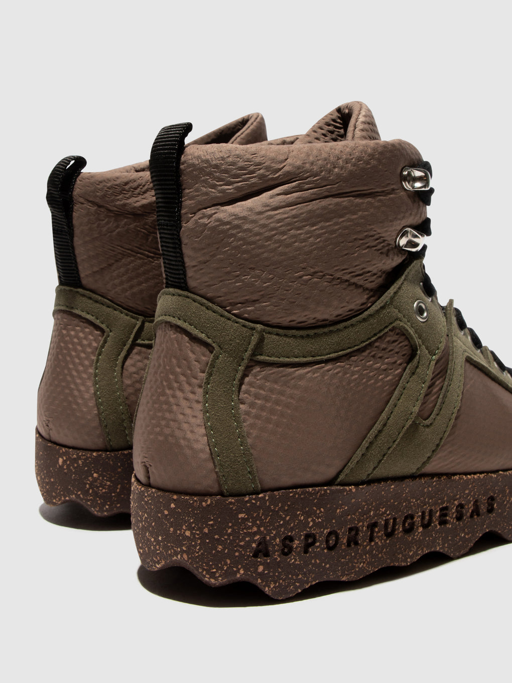 Round Toe Ankle Boots CAPE BROWN/MILITARY GREEN