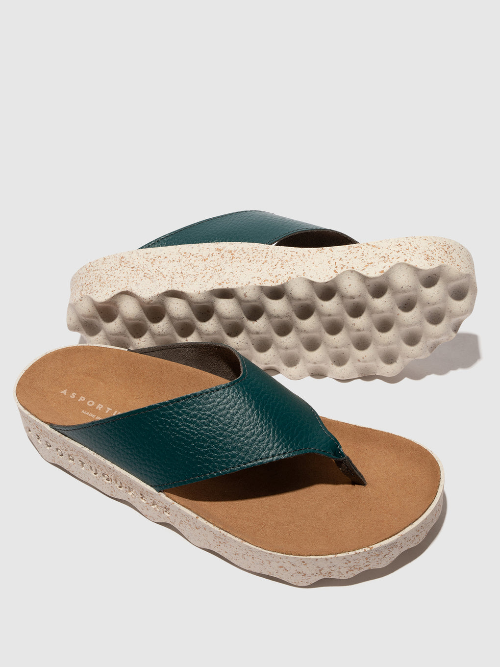 Slip-on Sandals CAMI PEACOCK GREEN