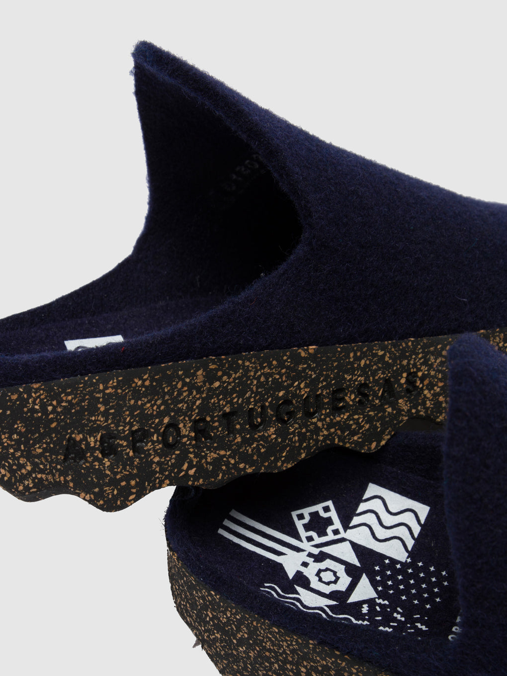 Round Toe Mules COME Navy