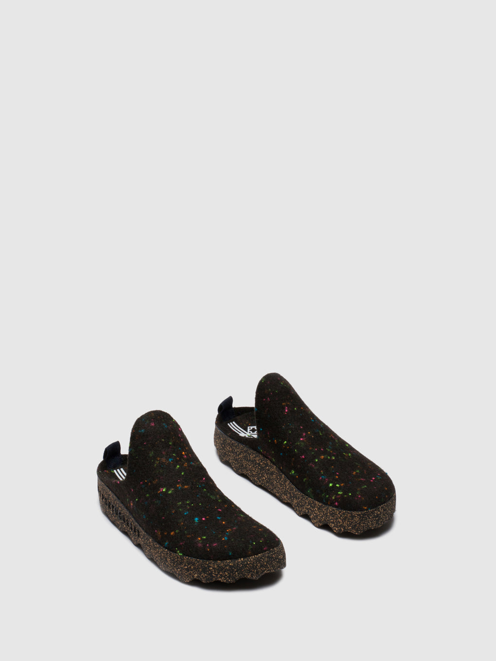Round Toe Mules COME Black Multicolor