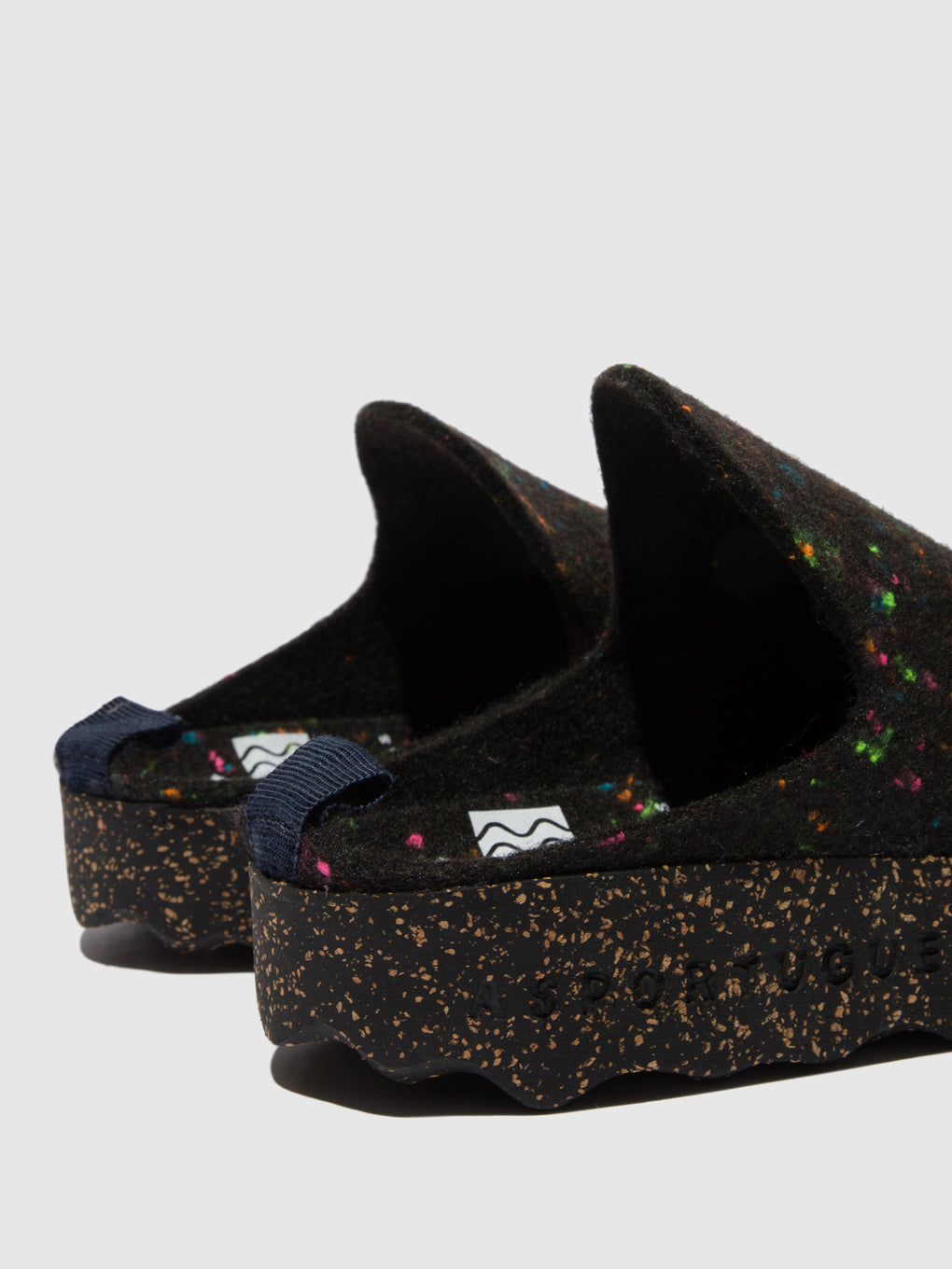 Round Toe Mules COME Black Multicolor
