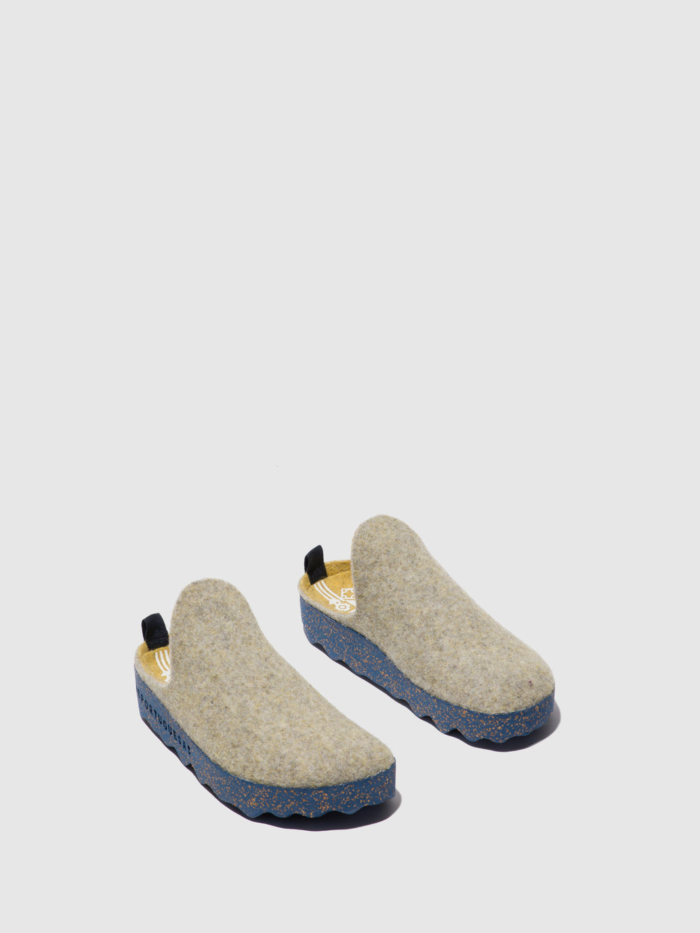 Round Toe Mules COME GREY YELLOW