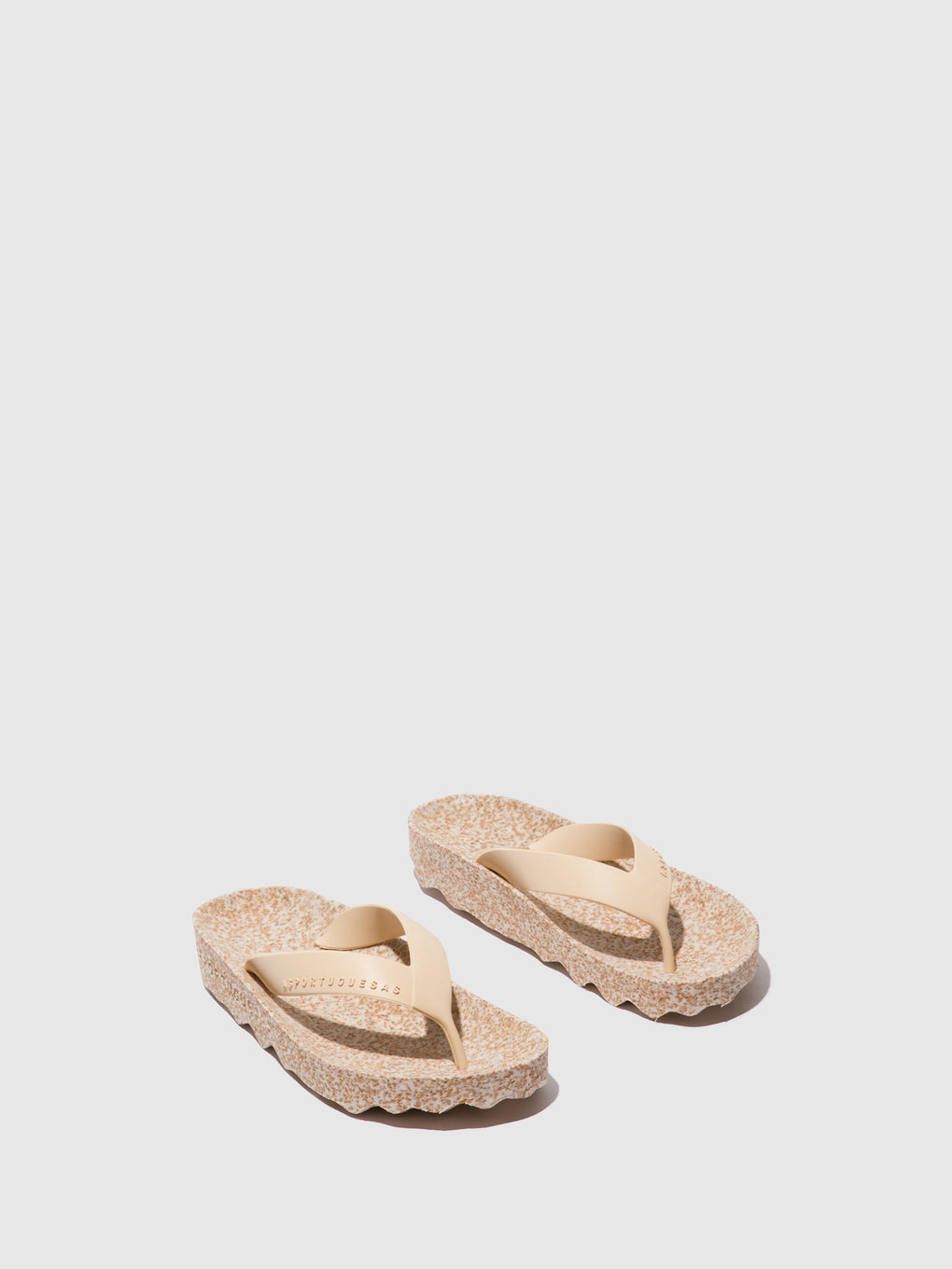 Platform Flip-Flops FEEL Milky & beige strap
