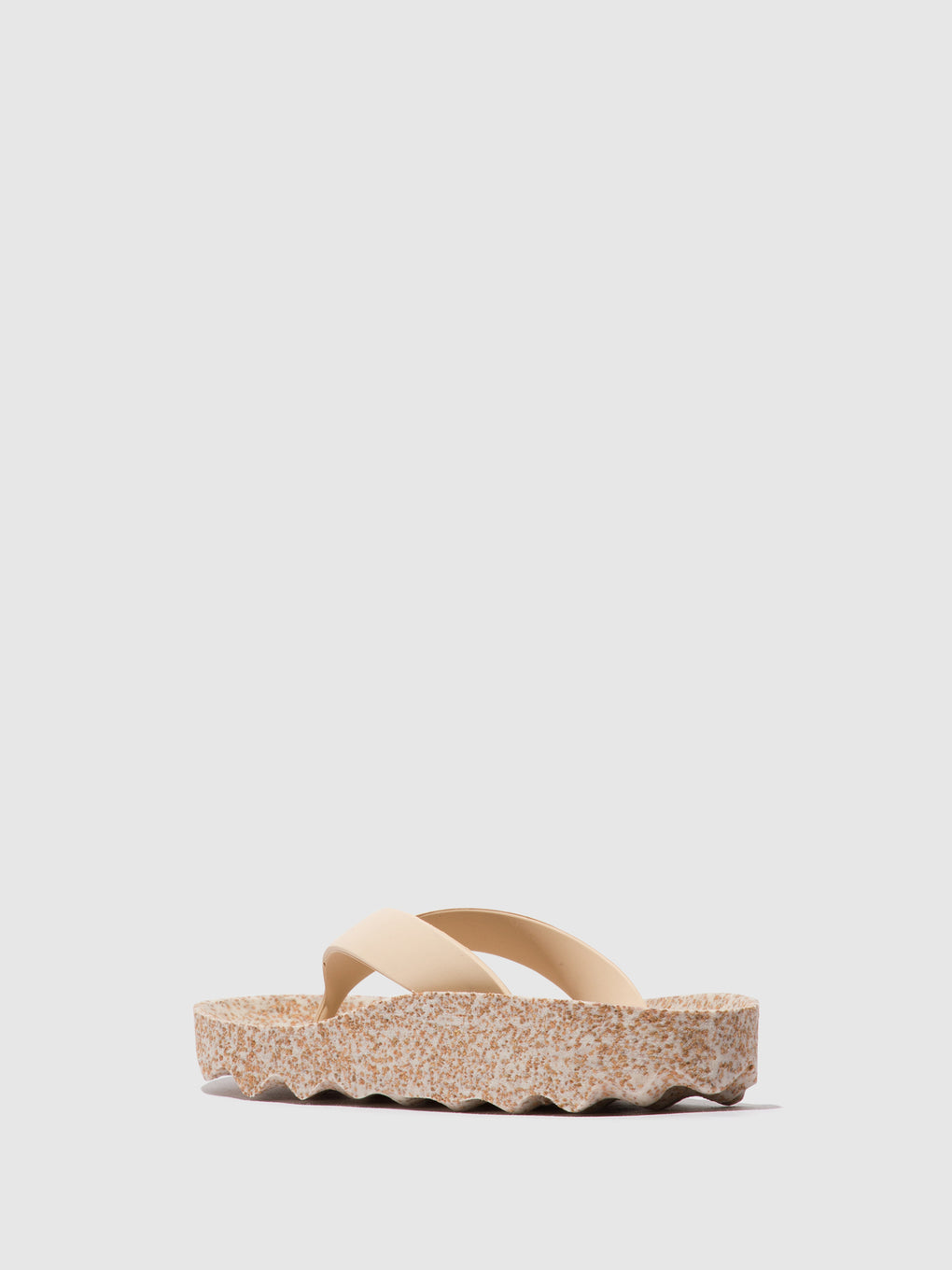 Platform Flip-Flops FEEL Milky & beige strap