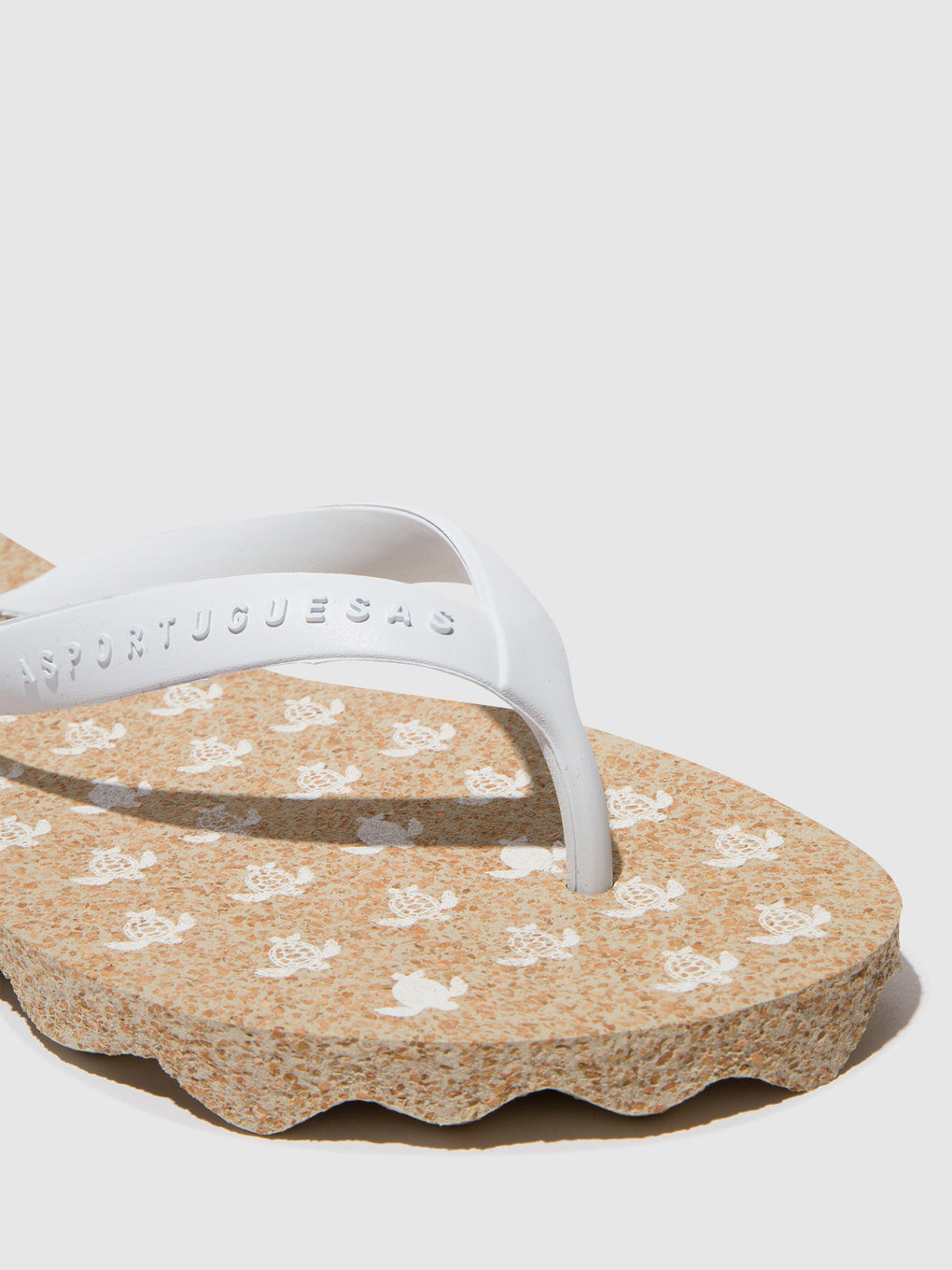 Beach Flip-Flops TURTLE Natural & white strap