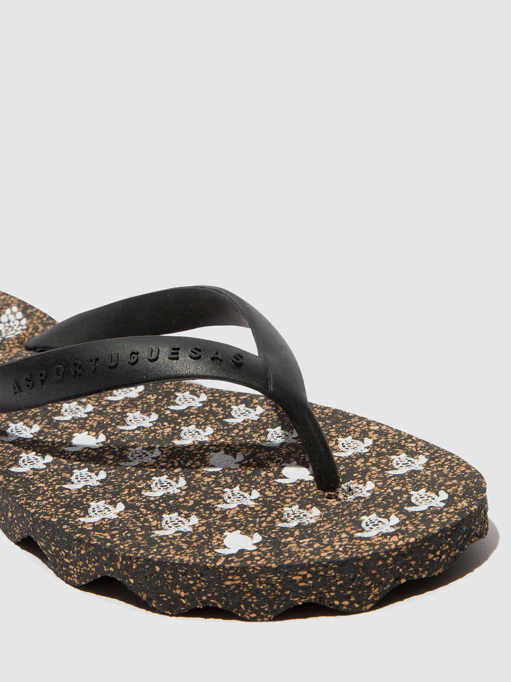 Beach Flip-Flops TURTLE Black & black strap