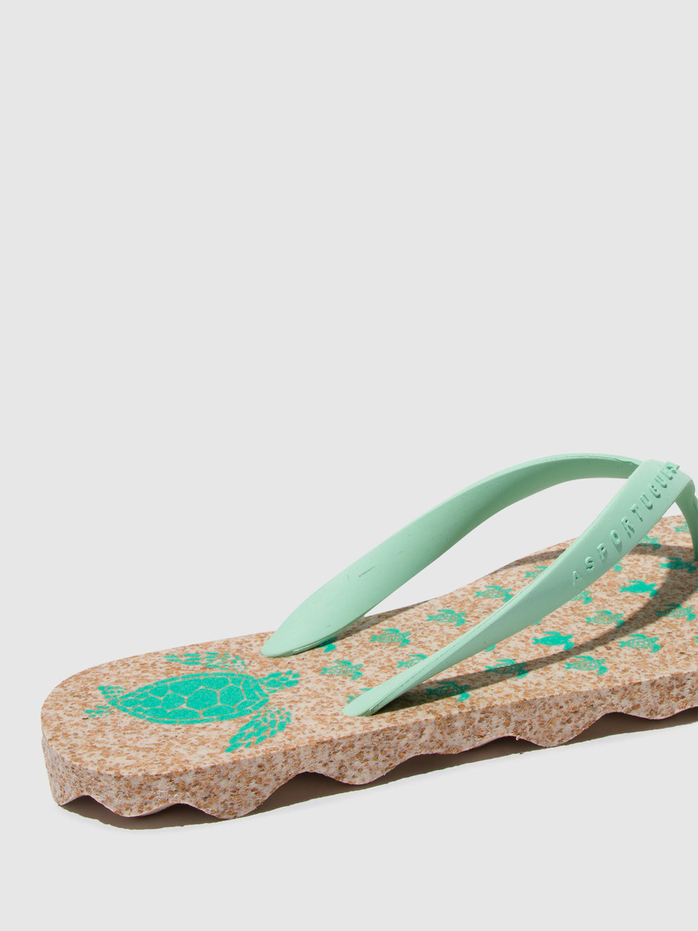 Beach Flip-Flops TURTLE Milky & mint strap