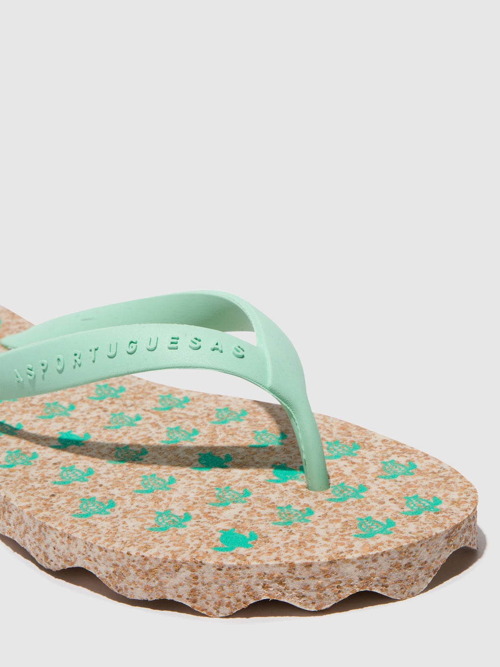 Beach Flip-Flops TURTLE Milky & mint strap
