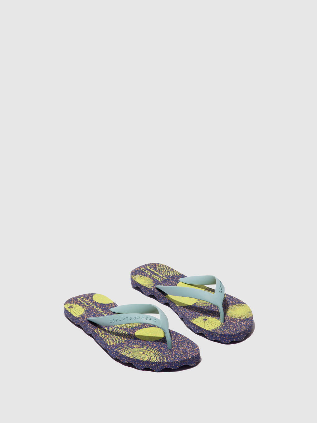 Beach Flip-Flops CORALS Blue & cloud strap