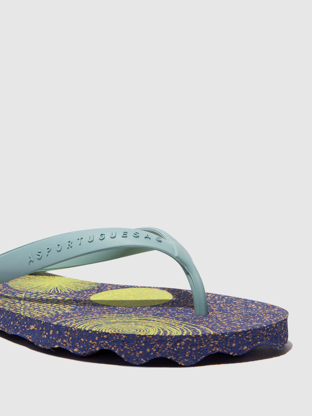 Beach Flip-Flops CORALS Blue & cloud strap