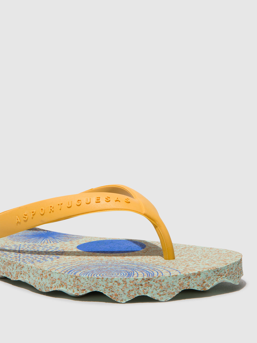 Beach Flip-Flops CORALS Mint & yellow strap
