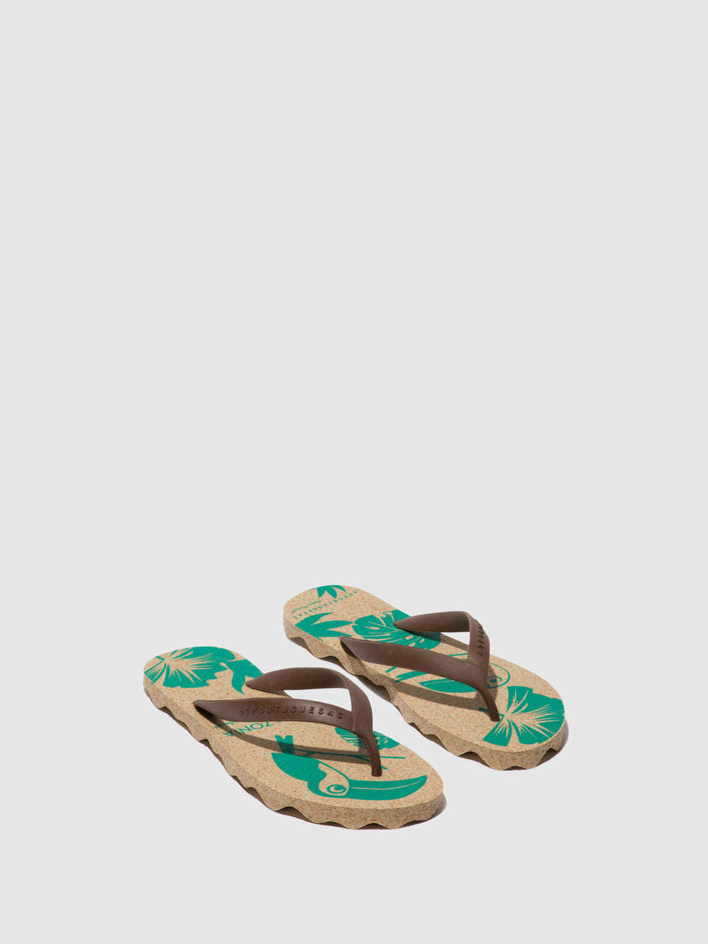 Beach Flip-Flops AMAZONIA Military & brown strap