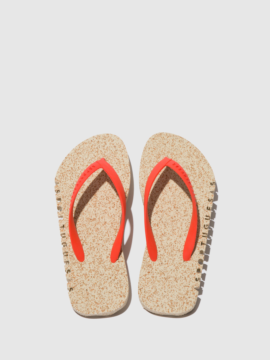 Beach Flip-Flops BUMPY Natural & red strap