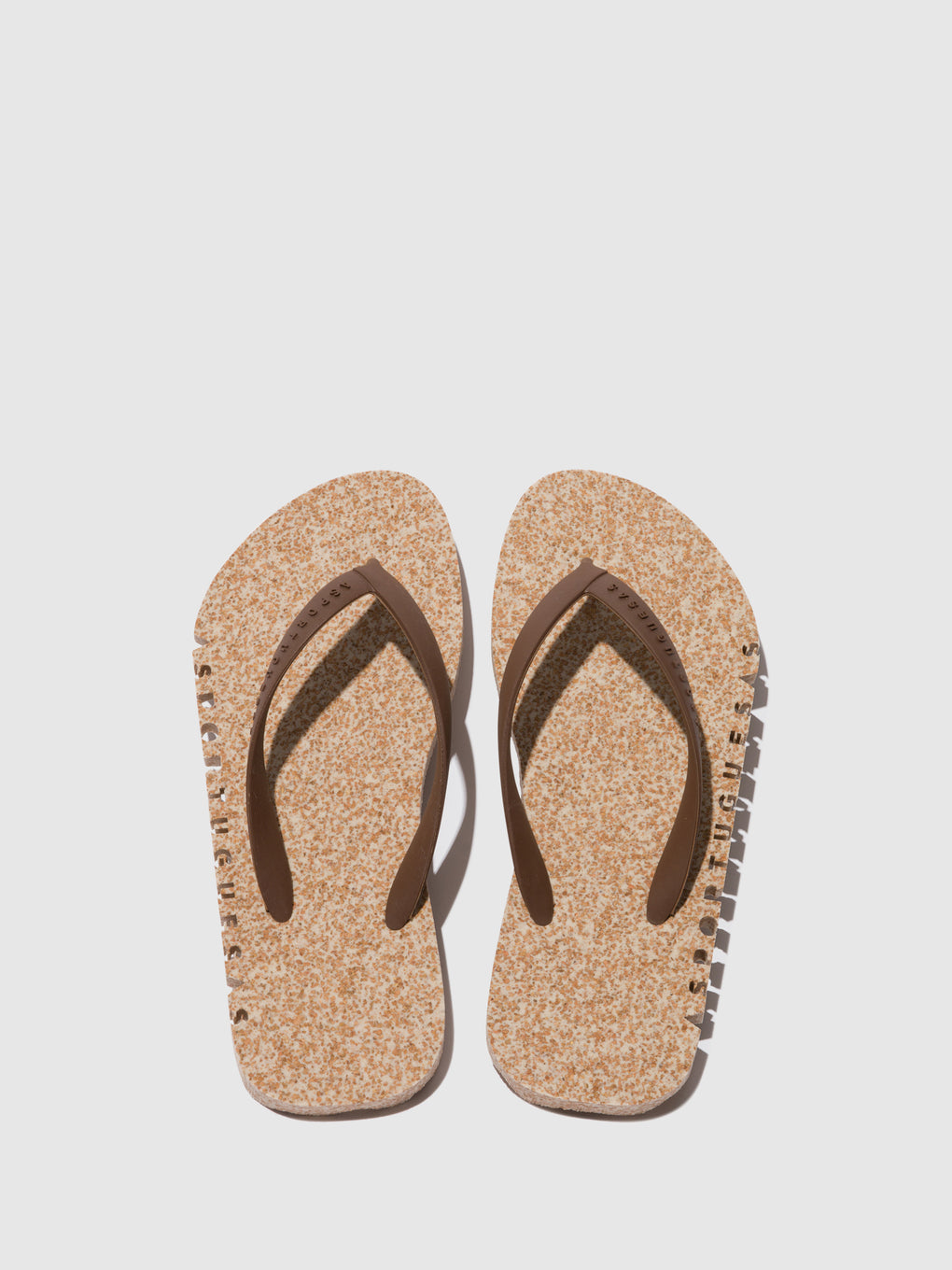Beach Flip-Flops BUMPY Milky & brown strap