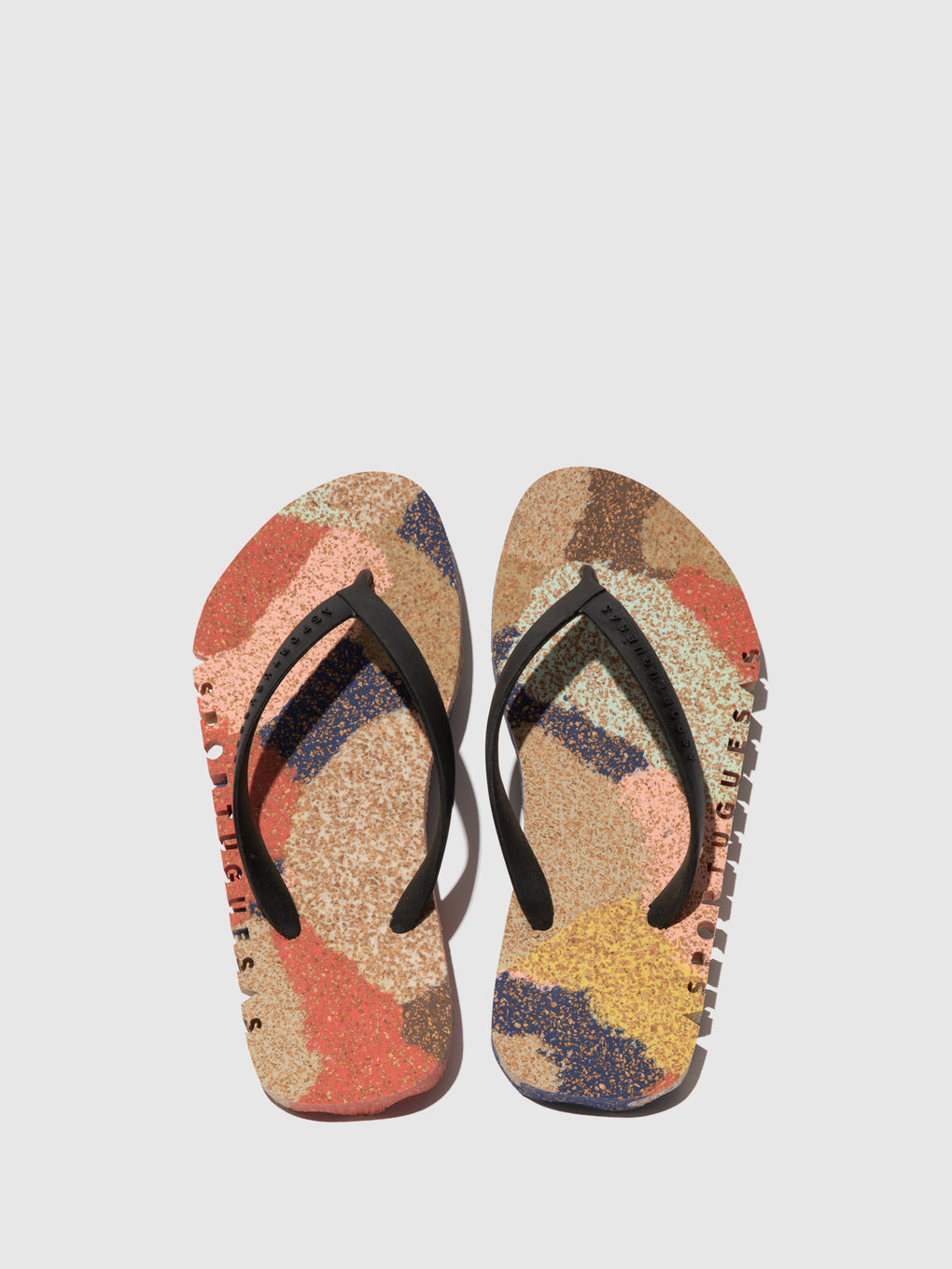 Beach Flip-Flops BUMPY Multicolor & black strap