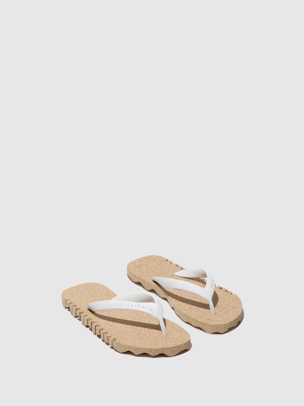 Beach Flip-Flops BUMPY Natural & white strap
