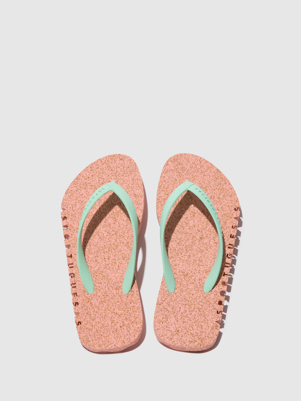 Beach Flip-Flops BUMPY Pink & mint strap