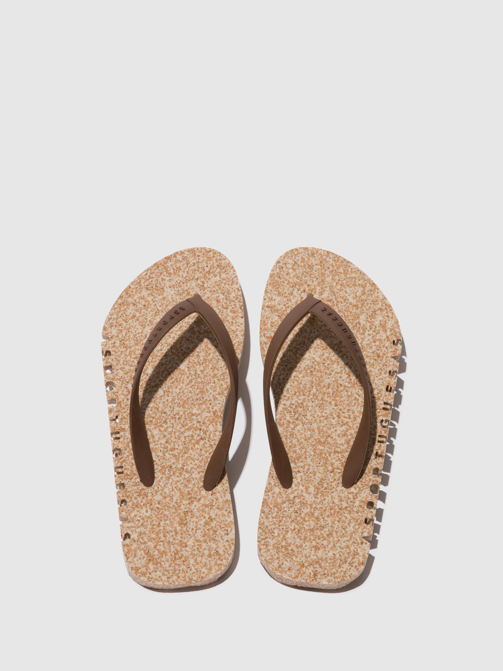 Beach Flip-Flops BUMPY Milky & brown strap