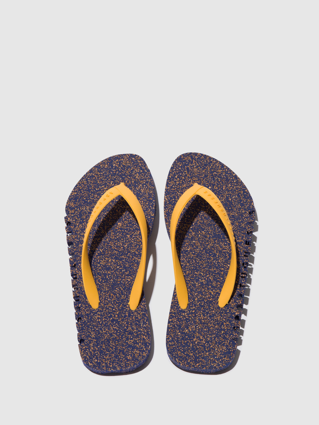 Beach Flip-Flops BUMPY Blue & yellow strap