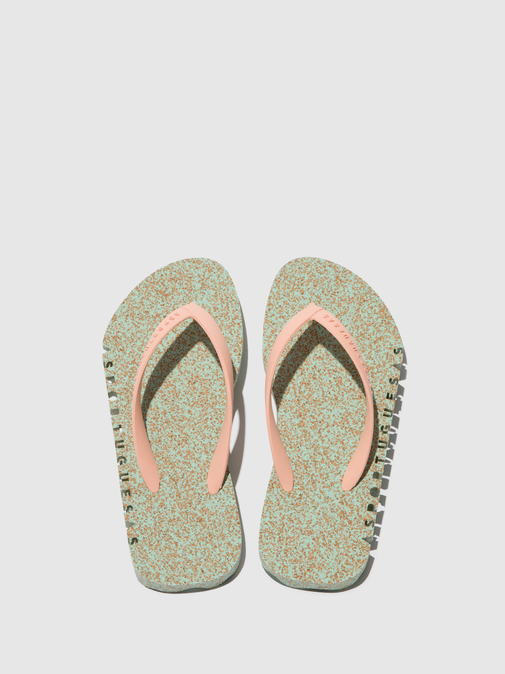 Beach Flip-Flops BUMPY Mint & pink strap