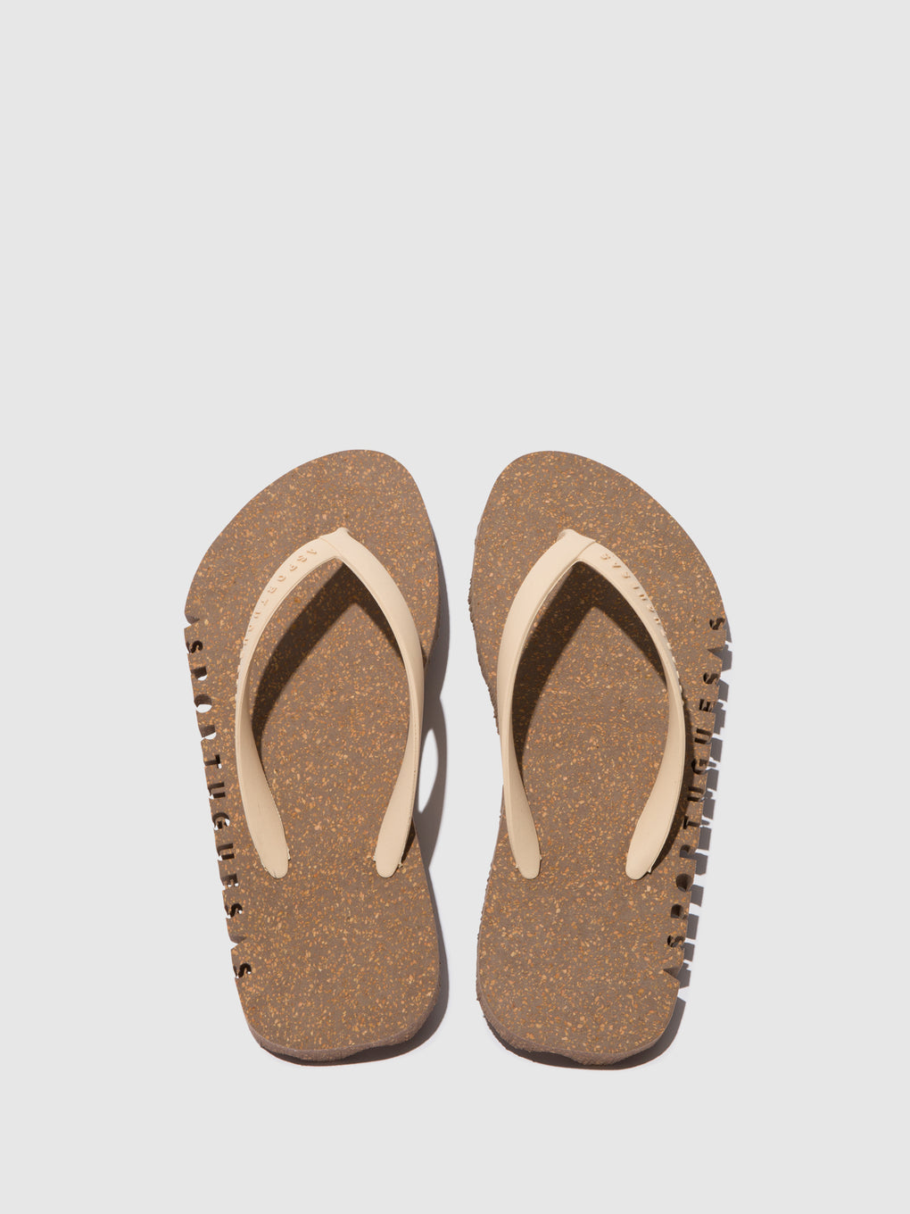 Beach Flip-Flops BUMPY Brown & cream strap