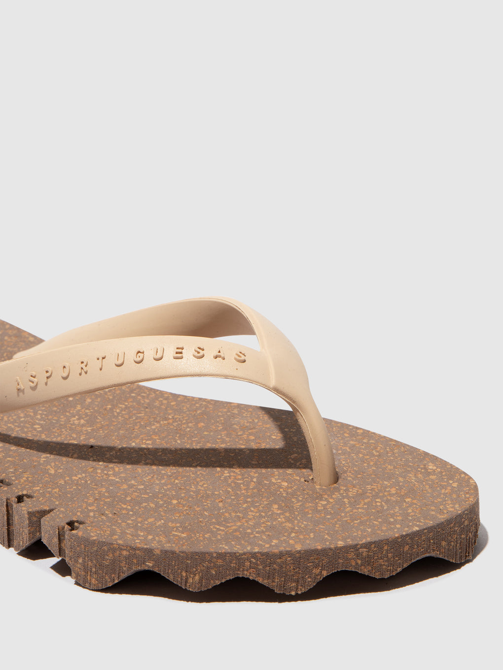 Beach Flip-Flops BUMPY Brown & cream strap
