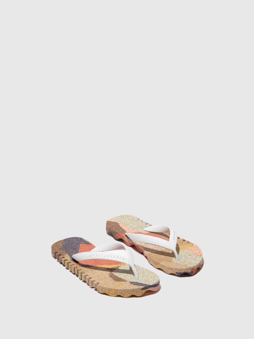 Beach Flip-Flops BUMPY Multi. & white strap