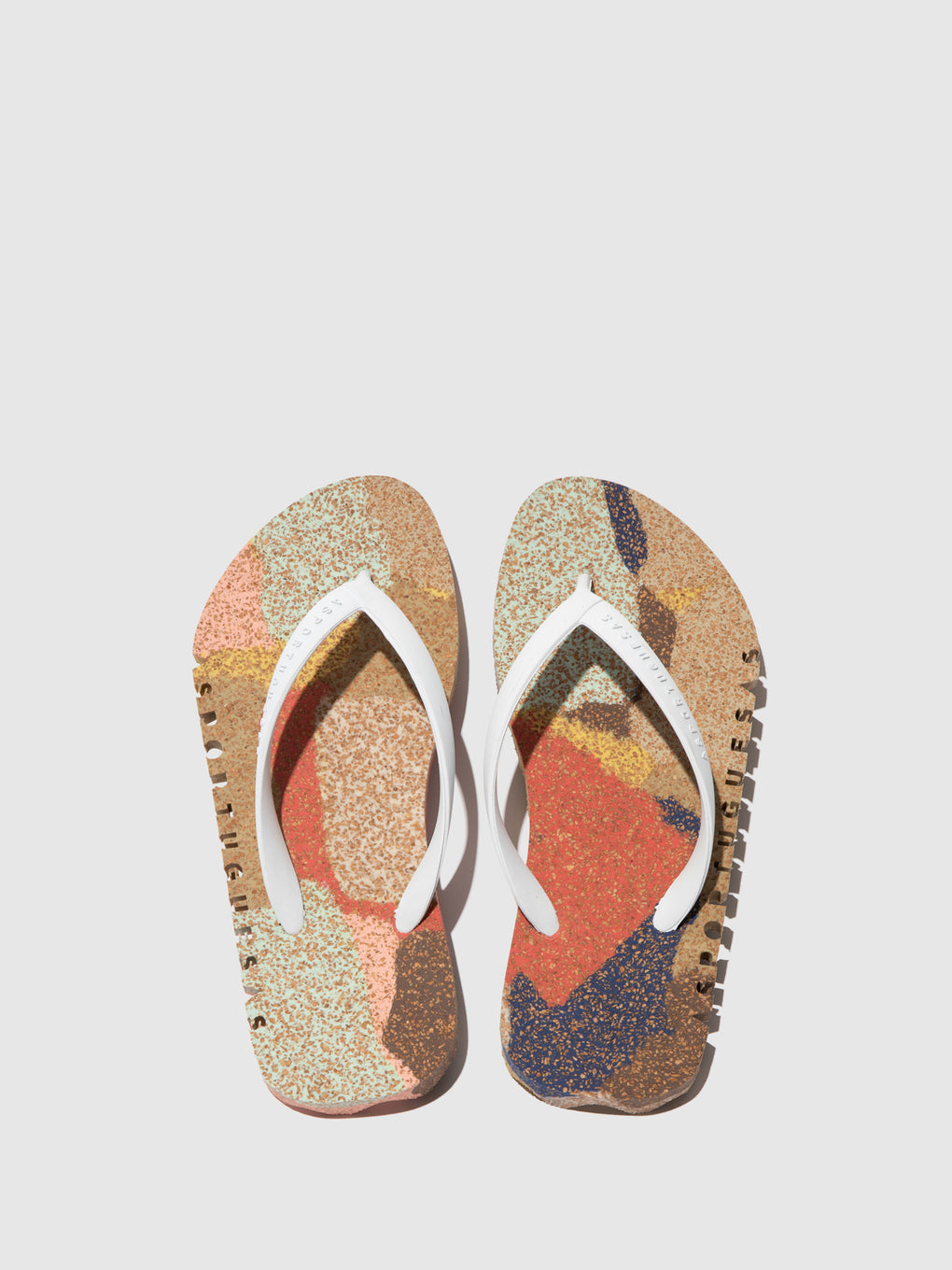 Beach Flip-Flops BUMPY Multi. & white strap