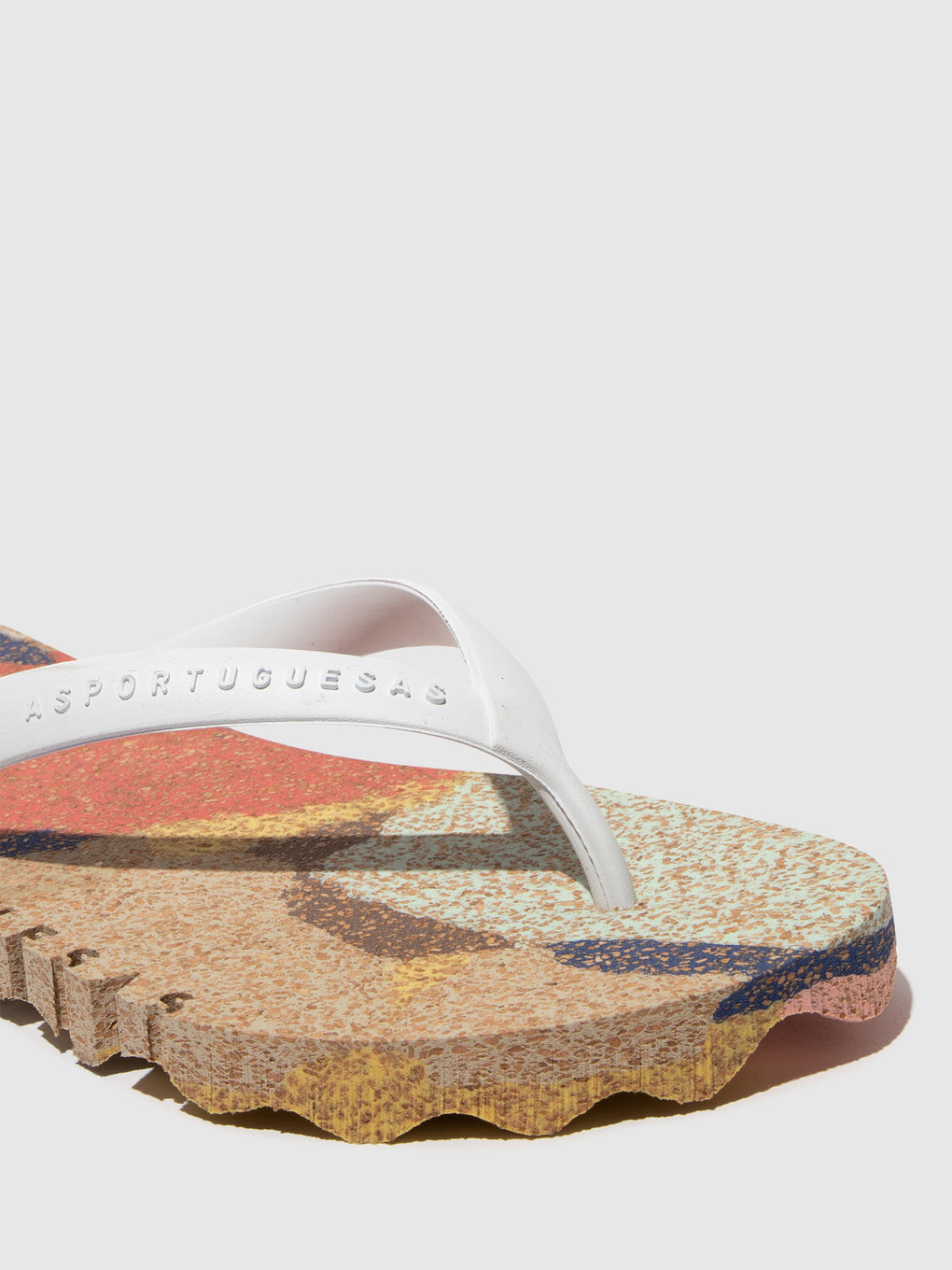 Beach Flip-Flops BUMPY Multi. & white strap